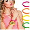Bracelets fluos adulte - NO NAME - Lot de 4 - Rose, jaune, vert et ora...