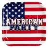 10 ASSIETTES CARTON AMERICAN PARTY Ø23CM TRICOLORE