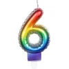 Boland - Kaarsje '6' regenboog 6 Multi - Regenboog - Regenboog