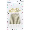 Boland - 16 Kaarsjes & topper 'Happy Birthday' goud Multikleur - Geen ...