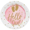 Boland - 10 Papieren bordjes 'Hello Girl!' - Geen thema - Babyshower