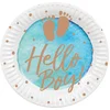 10 ASSIETTES CARTON HELLO BOY Ø23CM BLEU- VAISSELLE DE FÊTE Bleu