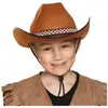 Chapeau Cowboy Enfant - BOLAND - Brun - Ruban - Ficelle - Accessoire d...