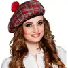 Béret Écossais Rouge Adulte - Boland - Écosse - Carreaux - Taille Uniq...