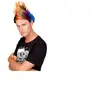 adultes 'Spiky Mike Multicolore Punk Perruque
