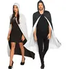 Boland Cape de Vampire Réversible pour Adulte - JOUR DE FETE - Noir/Blanc - 170 cm - Polyester