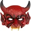 Boland 72189 - Demi-masque de diable en latex, rouge, accessoire de co...