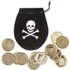 Boland sac pirate avec pièces 4 cm polyester noir/or 13 pièces