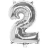 Boland - Folieballon '2' zilver (36 cm) 2 - Zilver - Cijfer ballon