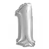 Boland - Folieballon '1' zilver (36 cm) 1 - Zilver - Cijfer ballon