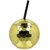 Boland GOBELET BOULE DISCO AVEC PAILLE 650ML OR
