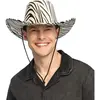 Boland - Hoed cowboy Wild zebra Zwart,Wit - 59 - Volwassenen - Unisex ...