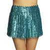 Boland - Minirokje Sequins - Blauw - One size - Volwassenen - Showgirl
