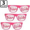 Boland - Set 3 partybrillen 'Team bride' Roze - Volwassenen - Geen ver...