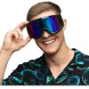 Boland Lunettes de ski - Festives - Noir - Adulte - Sangle réglable - Style rétro - Années 90
