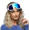 Boland Lunettes de ski - Festives - Blanc - Adulte - Sangle réglable - Style rétro 90s