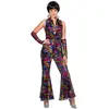 Disco Jumpsuit Regenboog Glitter Dames Kelly - Maat 36-38