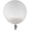 Ballon bulle transparent avec plumes blanches 45 cm