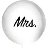 Funny Fashion BALLON wit 80 cm bedrukt " MRS"