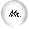 Funny Fashion Ballon wit 80 cm bedrukt "Mr"