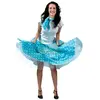 Funny Fashion Verkleedpak rok en sjaal blauw (met witte stippen) Rock 'N Roll Skirt Blue Onesize
