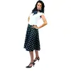 Verkleedpak rok en sjaal zwart (met witte stippen) Rock 'N Roll Skirt Black Onesize