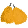 Cheerballs - set van 2x - geel - pompoms met franjes en stick handgree...