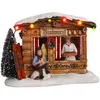 LuVille Kerstdorp Miniatuur Braadworst Marktkraam - L14 x B11 x H10 cm