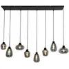 TechBrey Eetkamer rookglas hanglamp 8-lichts Reflexion - zwart
