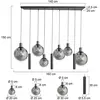 Steinhauer Hanglamp Bollique met Lichtkokers 9-Lichts Zwart