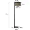 Steinhauer - lampadaire - Stang - noir - bambou métal - lampe