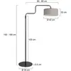 Steinhauer - lampadaire - Bloeba - gris noir - métal tissu - Ø