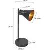 Lampe de table - Oeroe - noir - métal - lampe de bureau - Mexlite