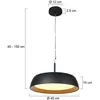 Steinhauer hanglamp Mykty - zwart - metaal - 45 cm - ingebouwde LED-module - 3689ZW
