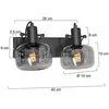 Steinhauer wandlamp Glaslic - zwart - metaal - 3865ZW