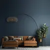 STEINHAUER Lampe à arc lampadaire arc lampadaire grille en bois noir mat h 210 cm