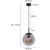 Bollique Hanglamp 1-lichts d:25cm zwart / smoke glas - Modern - Steinhauer