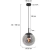 Steinhauer - suspension - Bollique - noir - verre métal - ø 30cm