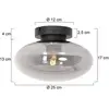 Reflexion Plafondlamp 25cm zwart/smoke - Modern - Steinhauer