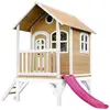 AXI Cabane enfant TOM Brun Blanc avec toboggan Rose