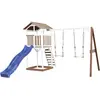 AXI Beach Tower avec Balancoire Double Marron Blanc Bleu Toboggan