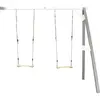 Axi Portique Mural En Bois Gris Blanc 2 Balançoires 160x244x207cm