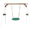 AXI Portique en bois Blanc Marron avec balancoire siège nid rond