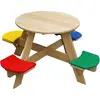 Table de pique-nique - AXI - UFO - Ronde - Bois 100% FSC - Résistante aux intempéries