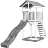 Axi Structure De Jeu Beach Tower Blanc Gris Avec Toboggan Gris