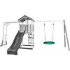 AXI Structure de jeu Beach Tower cadre escalade et balancoire Nid Summer Blanc Gris Toboggan Gris