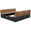 AXI Ella XL Houten Zandbak in Antraciet/Bruin- Met Zitbankjes en Deksel - FSC hout - 120x120x20cm - Zandbak voor kinderen