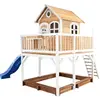 AXI Liam Speelhuis in Bruin/Wit - Met Verdieping, Zandbak en Blauwe Gl...
