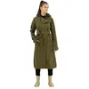 AGU Trench Coat Long Regenjas Urban Outdoor Dames - Groen - XL