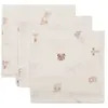 Lot de 3 mini langes en gaze de coton Animal Friends (31 x 31 cm)